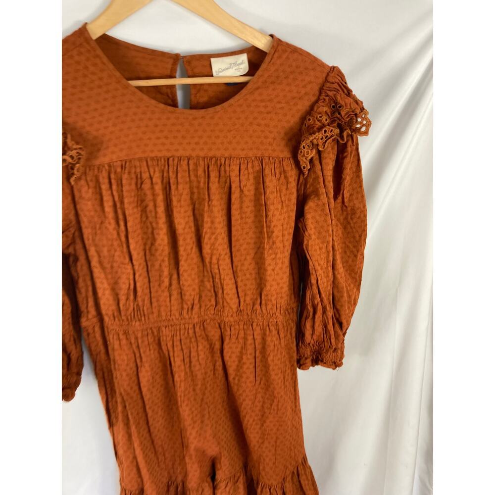 Universal Thread Orange Long Sleeve Tiered Ruffle Dress Size XXL - Picture 3 of 5